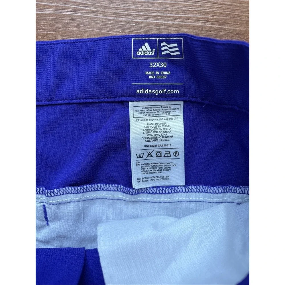 Adidas Golf Men's Performance Pants 32x30 Royal Purple Flat Front Athletic